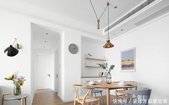 装饰画|120㎡北欧风三居室，客厅电视墙连接吧台，时尚又创意十足！