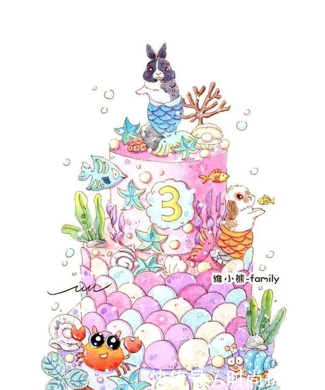 超级漂亮超级可爱的,蛋糕美食插画,治愈你的坏心情