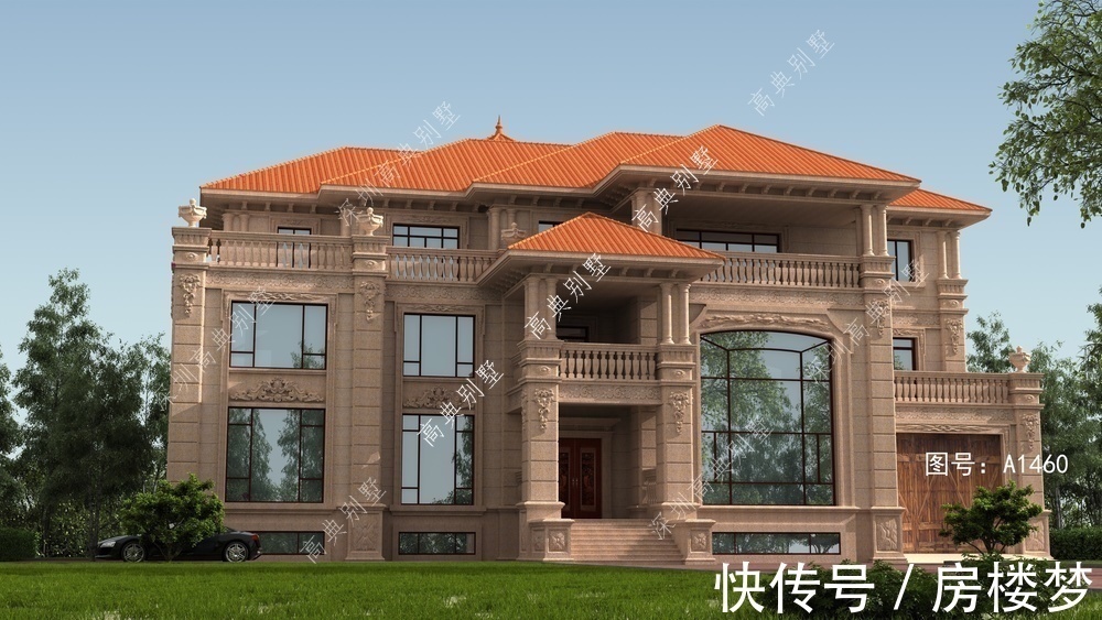 诗意|三层欧式别墅,颜色温馨,在农村建绝对是美丽的风景线。