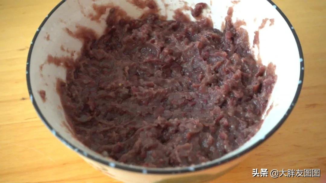 芝麻红豆年糕，教你纯手工豆沙的做法，不要搅拌机和烤箱