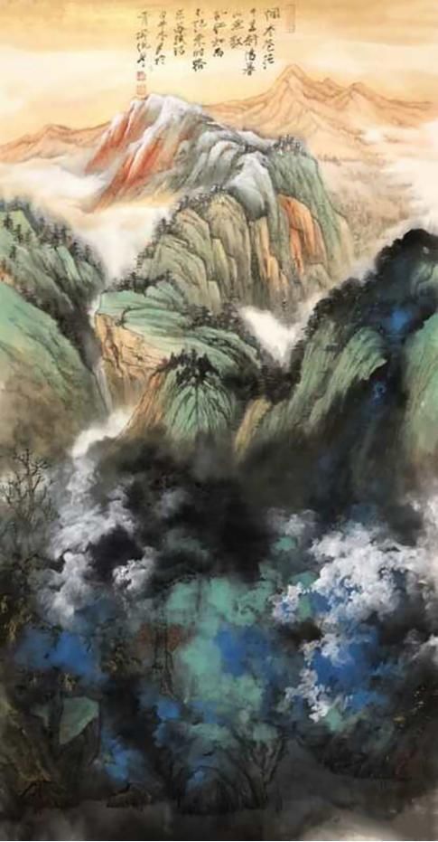 作品|国家一级美术师倪磊——作品峰峦叠嶂巍峨挺立