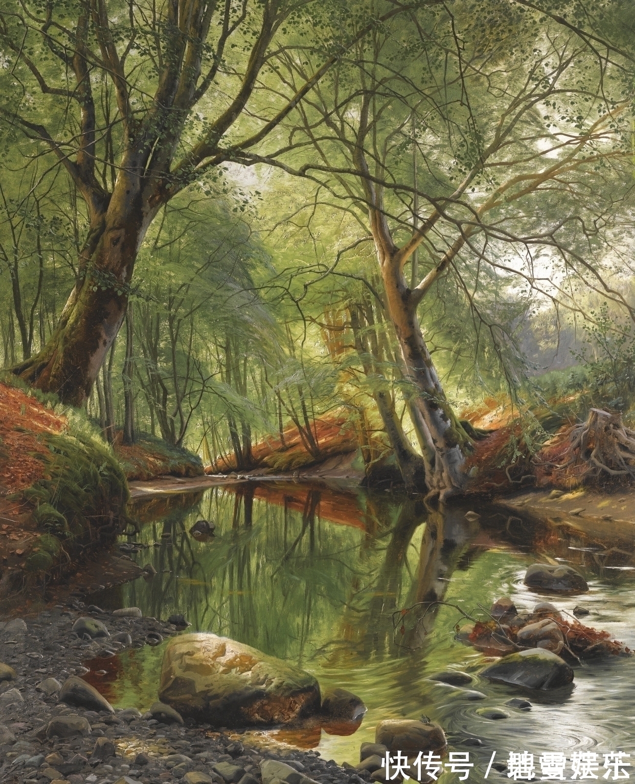 绘画$他画的森林会呼吸,彼得·莫克·蒙森德Peder Mork Monsted油画欣赏