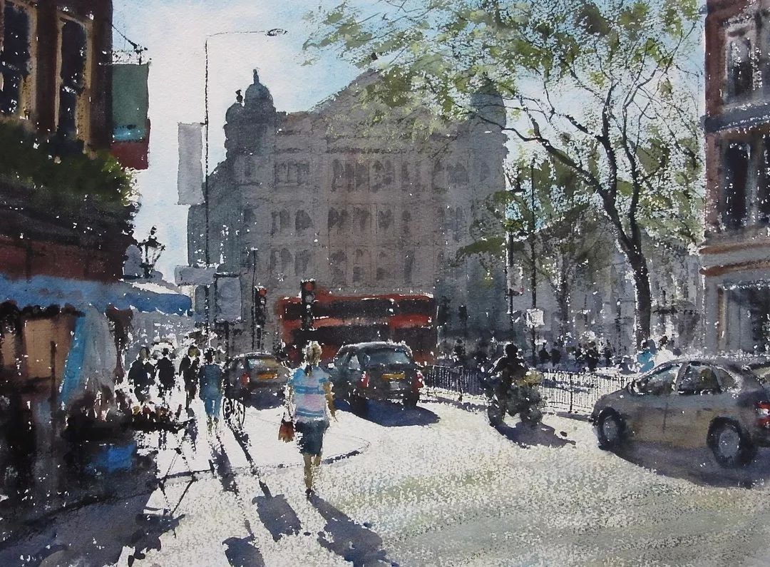 水彩画!印象主义水彩画:杰拉德·格林用光的氛围来赋予作品活力和生机