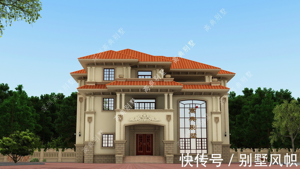 配色|欧式自建别墅，配色很是好看