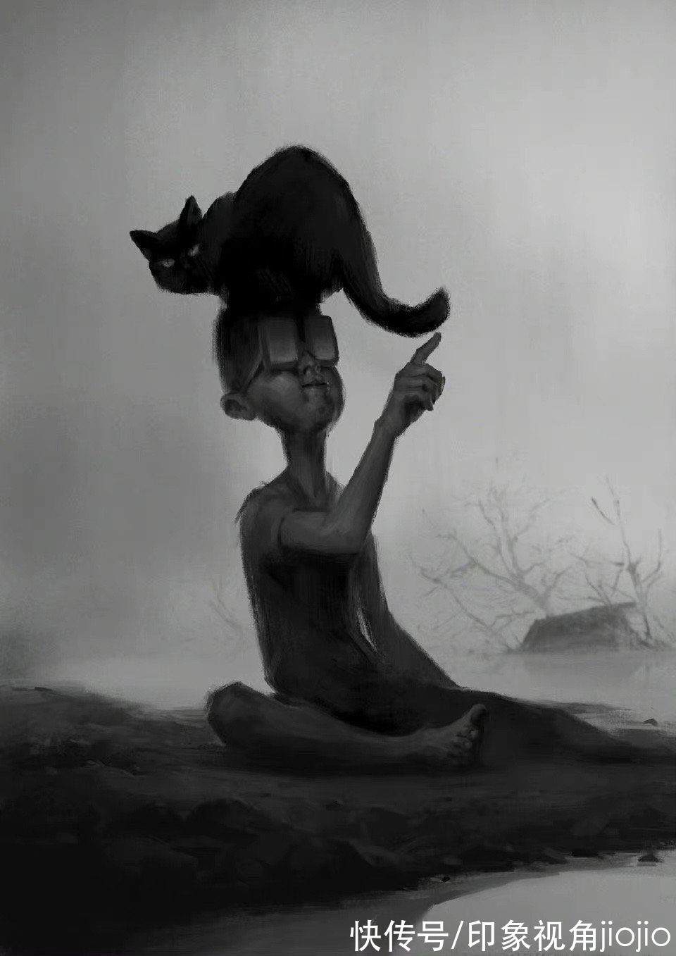 jiojio$粗犷笔触的CG插画艺术，每一幅画都很有故事感，色感超强