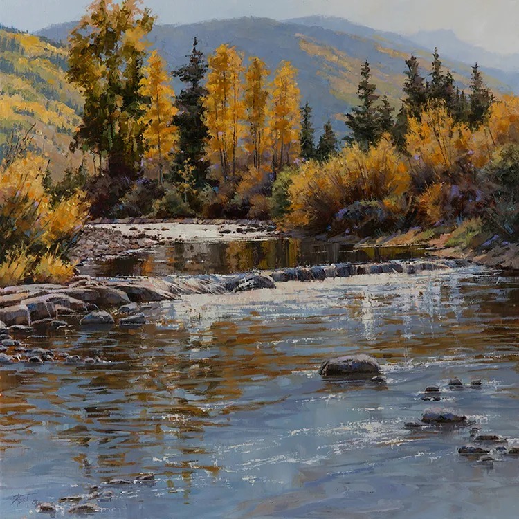 油画&她的风景油画清新自然，浪漫且又淳朴