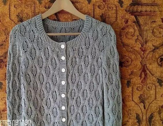  插图|修身杆开衫编织教程，图案漂亮的附着插图