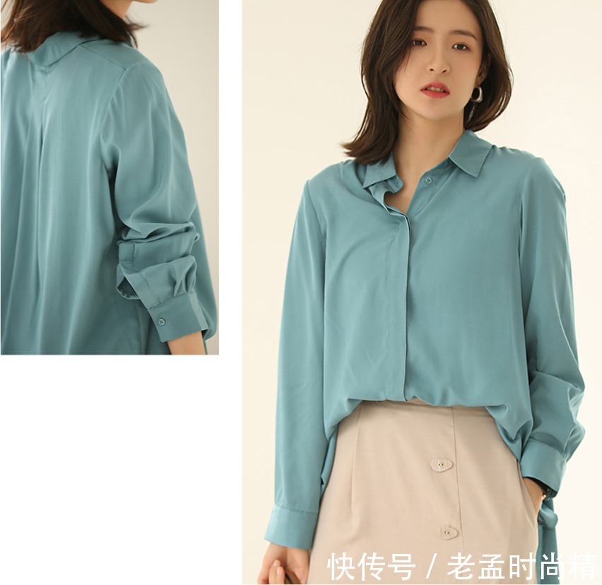 下摆|富有设计感的衬衫,前短后长不规则下摆显层次感