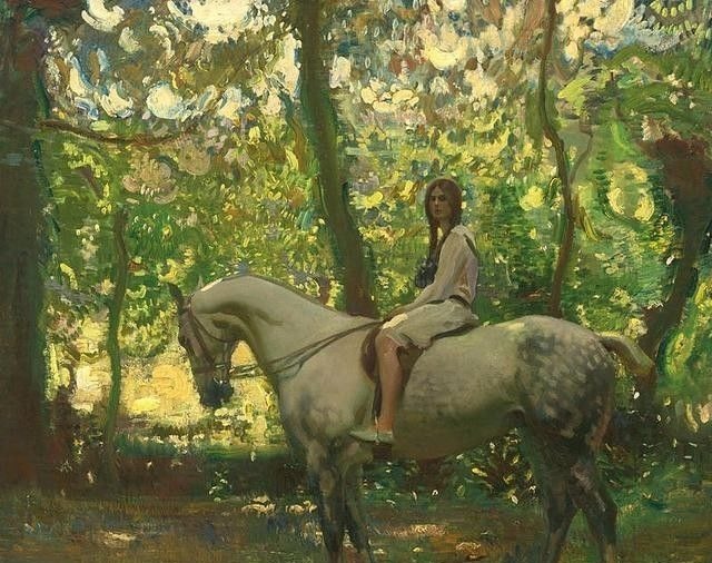 马乔里&英国最杰出的画家之一阿尔弗雷德·詹姆斯·芒宁斯油画作品欣赏