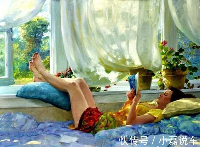 绘画$水灵秀气的美国女性人体油画，真可谓朱粉不深匀，闲花淡淡香