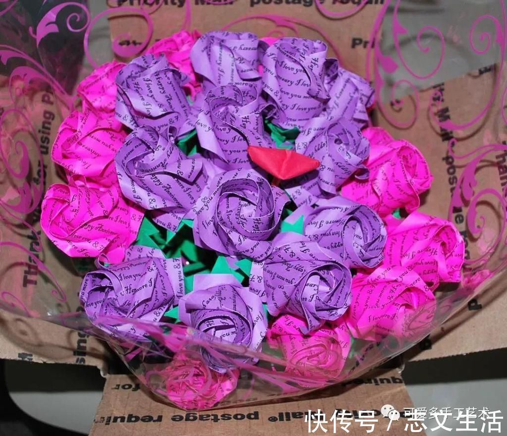 一张纸就能折的玫瑰,放几枝在家中,人见人夸!