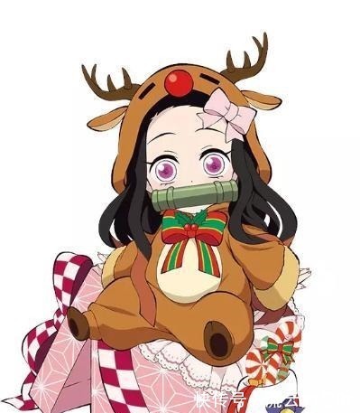 富冈义勇|《鬼灭之刃》圣诞插图,炭治郎变圣诞老人,善逸被吓哭