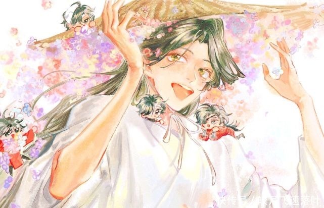 《天官赐福》漫画谢怜等人寻找善月草，夜幕下的怜怜好美！