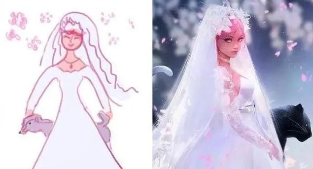 涂鸦|画师儿子太强悍,把妈妈的涂鸦改成插图,这就是画渣和大佬的区别