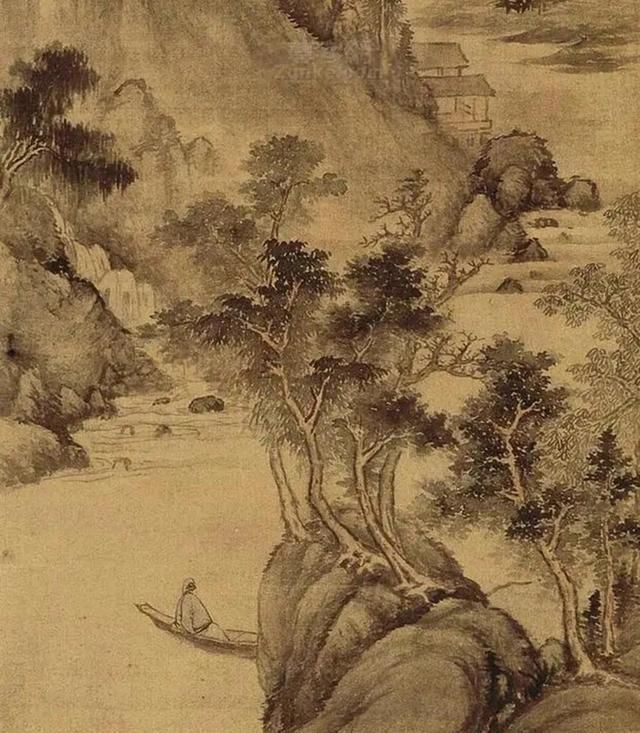 意象@“天人合一”的山水画,“树”为常见意象,如何入笔可显层次