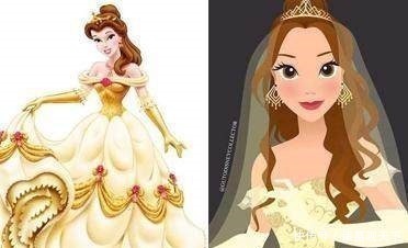 迪士尼公主|当迪士尼公主们穿上婚纱,花木兰变大妈艾莎还是最美的!