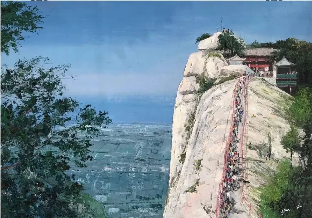 晏子油画《中国秦岭十大景》写生