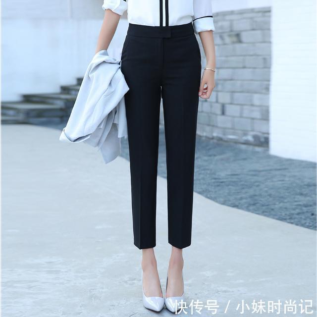 高腰|比阔腿裤遮肉,比半身裙显高,今年流行的烟管裤才是真时髦