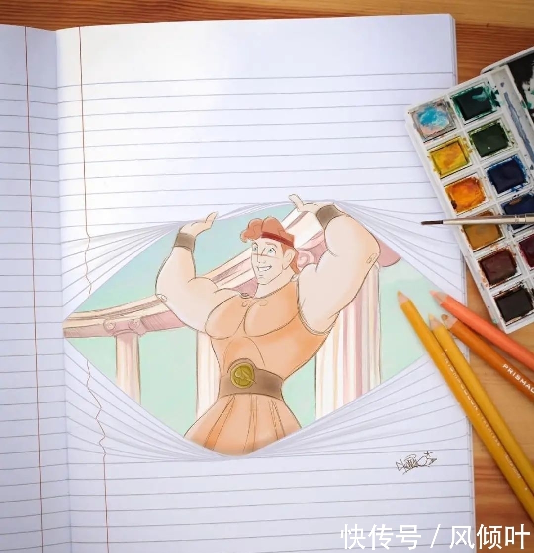 长发公主|他在本子上“乱涂乱画”,迪士尼角色和线条一起玩游戏,趣味十足