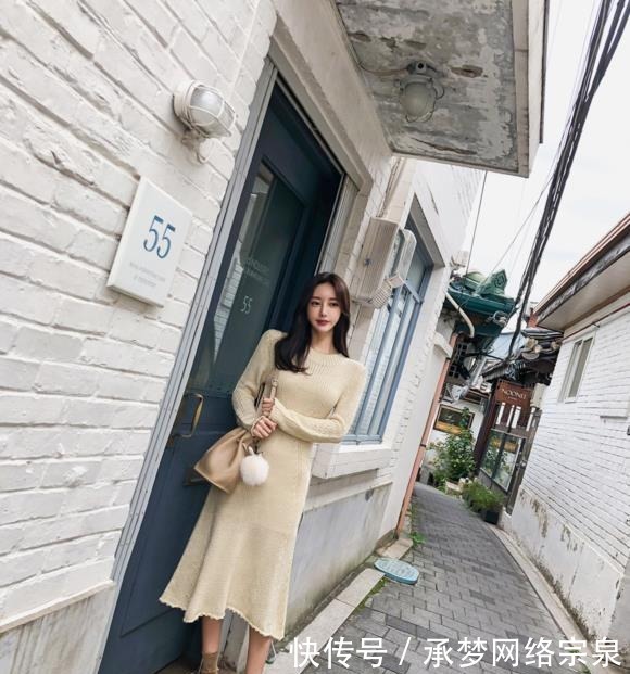 孙允珠|美女女神孙允珠:芝士茉莉泡芙文艺细螺纹长裙