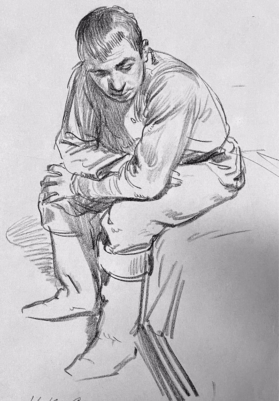 康斯坦丁$苏里科夫美术学院教授尼康. 索罗明速写作品