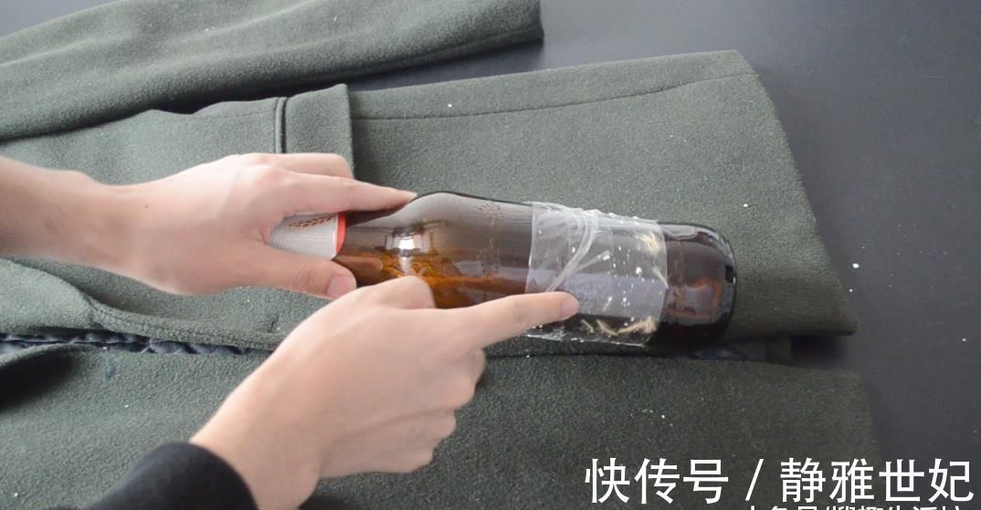 衣服粘毛谁还买滚刷, 只需一个啤酒瓶, 衣服立马像新买的一样干净
