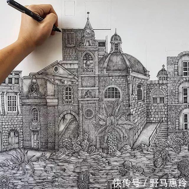 景观#一幅画用掉上百支笔,看到最后成果这么震撼,也就不觉得心疼了