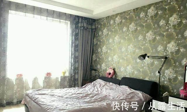 卧室|晒晒媳妇装110平新房,进门一片绿,看到卧室背景墙差点没晕过去