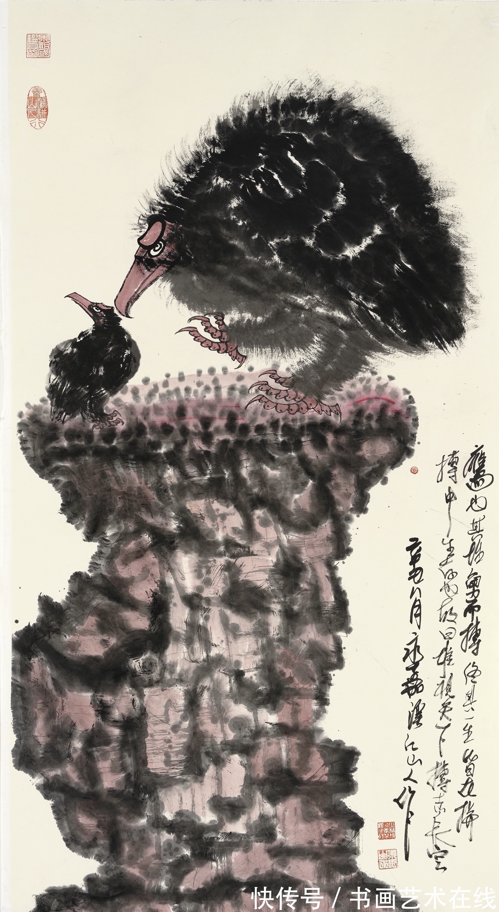 指墨画$艺高天下，独具风格——国画家、画鹰大家、指墨画艺术大师朱祖国