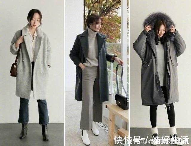 外套 最近火了一种“显高穿法”,叫“厚外套+包脚踝”,很适合小个子