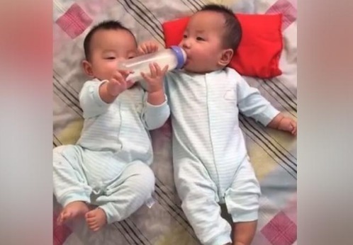 宝妈|双胞胎宝妈听见卧室有动静,进门一看,被两个孩子互帮互助感动