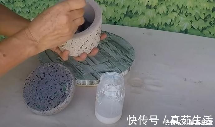 水磨石|旧啤酒瓶我要留着，砸碎了和水泥，做个水磨石花盆比陶瓷的好看