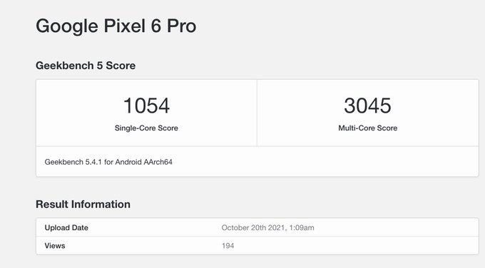 google|谷歌 Pixel 6 Pro Tensor 性能跑分测试，仍赶不上苹果 A12 芯片