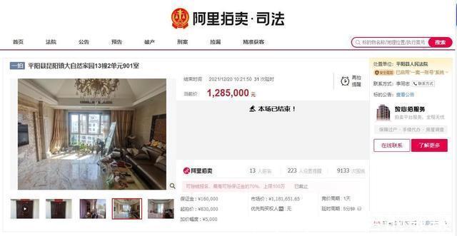 阿里|浙江省温州市一138平房产拍卖,以128万元成交,这房值么