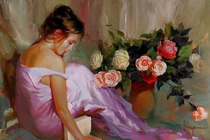 俄罗斯!人体艺术——俄罗斯画家人体油画中的美女娇艳如花