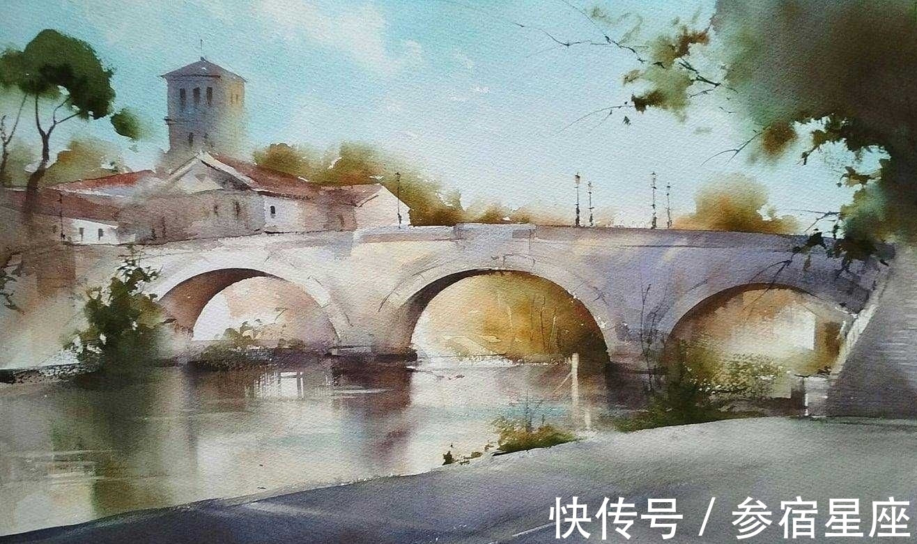 艺术学院$瑰丽唯美,神奇美妙的自然风光——水彩大师伊利亚笔下的水色交融