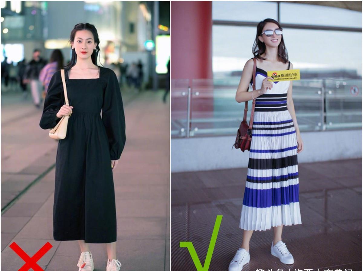 小白|今夏流行一种新穿法，叫“小白鞋+长裙”，时髦洋气，明星都上瘾