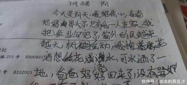 小学生日记“笑翻全场”，爸妈看不懂，老师评语表示很伤心