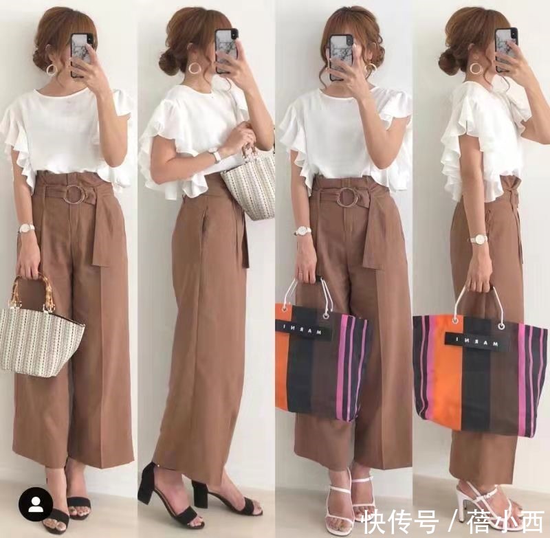 时尚感|日本小姐姐的阔腿裤穿搭太高级,简约又优雅,每一套都可照着穿