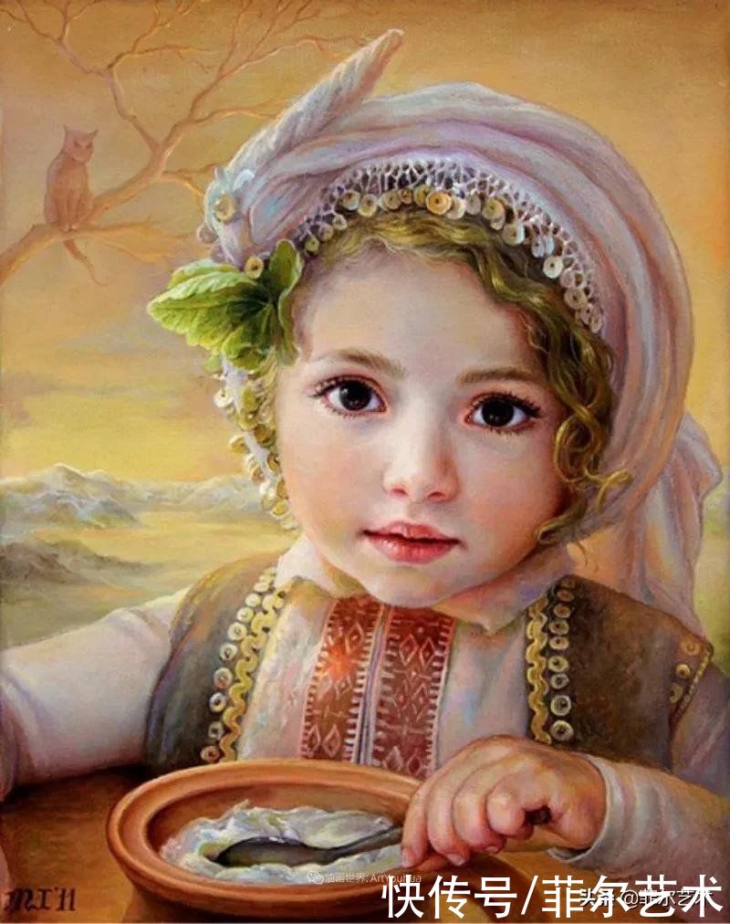 国立|女画家玛丽亚·伊利耶娃画笔下的美丽多彩的女性肖像和精美的花朵