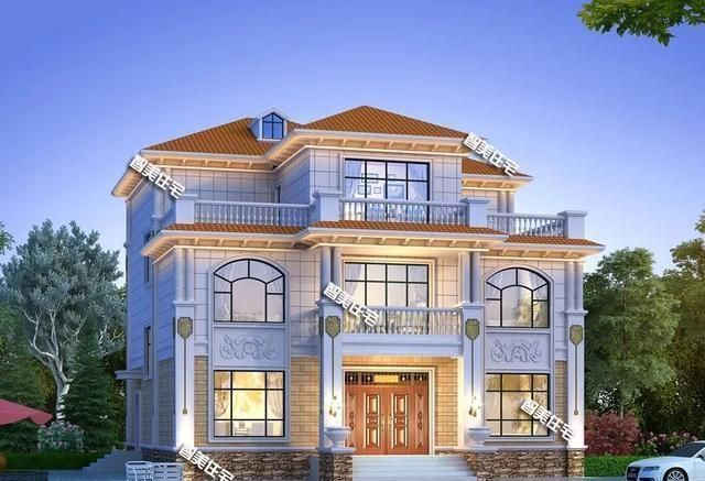 别墅|室内配堂屋，一二层都带厨房的别墅户型，外形都很漂亮