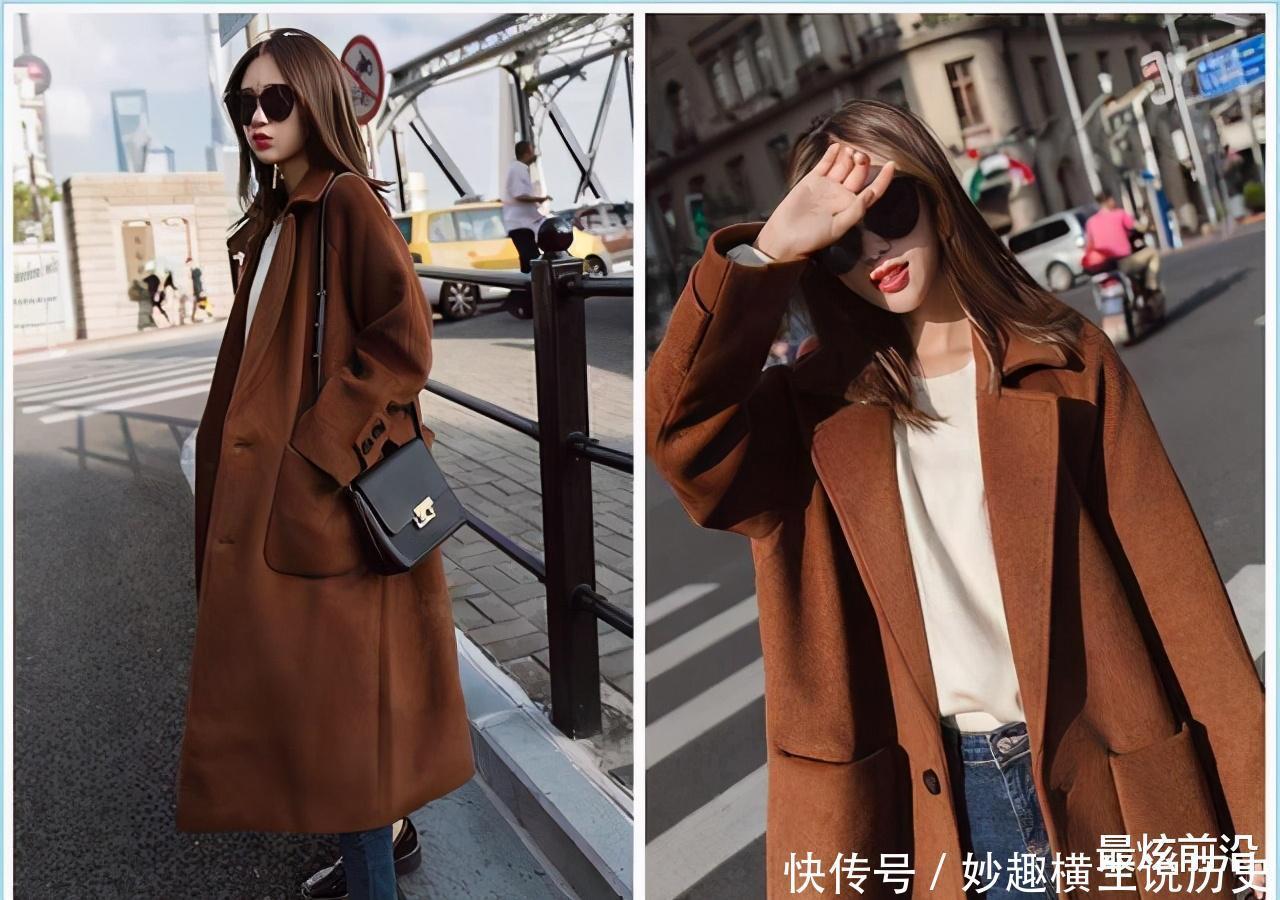 款式|这个秋冬,焦糖色大衣才是主打,应景又显白,好看极了