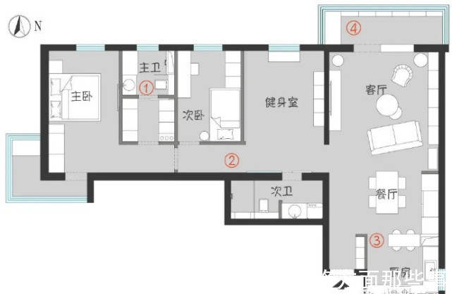 117平|117平北欧风客餐厅一体化,还有开阔健身室一边带娃一边健身