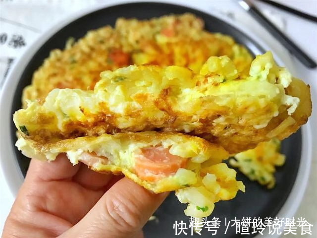 冷天不想早起，教你5分钟做早餐饼，不用面粉，鲜香味美，真好吃