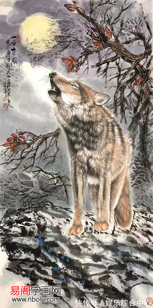 中国画!左进伟动物画:匠心独运,与狼共舞