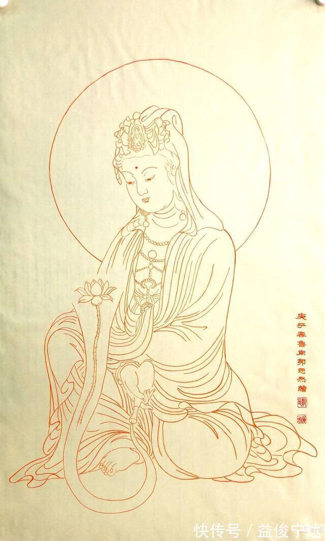 白描|实力派书画家郭思然先生,朱砂白描人物系列作品欣赏