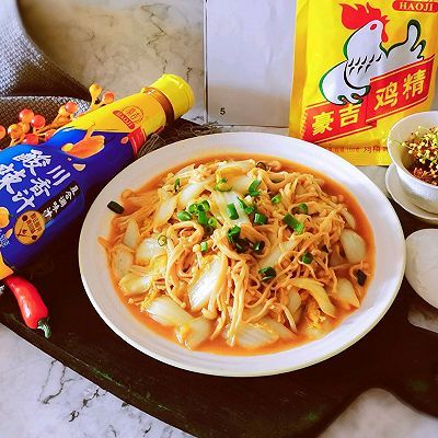 川味酸辣白菜金针菇