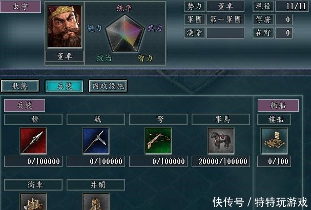 建设|三国志11兄弟、天师、大将军都不好使,董太师才是西北王