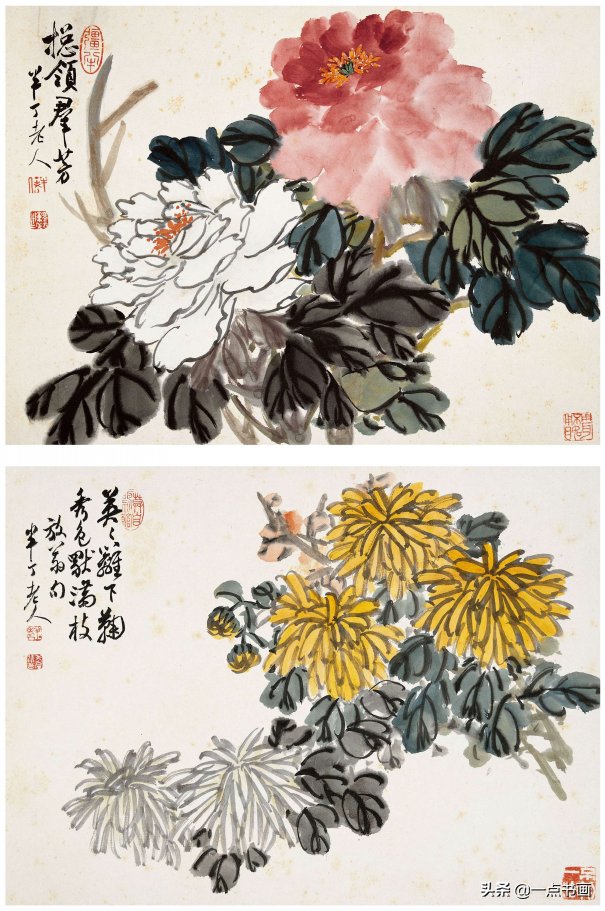 花卉！陈半丁花卉小品，真好看