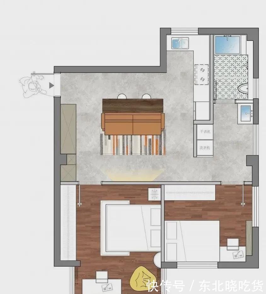 客餐厅|小户型也可以很精致,77㎡两房一厅爆改后,两个人住太舒适了